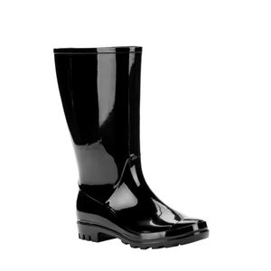 NWT Time and Tru Women's Black Rubber Rain Boots